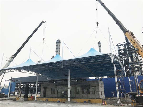 膜結(jié)構(gòu)充電樁車棚的安裝施工方法！